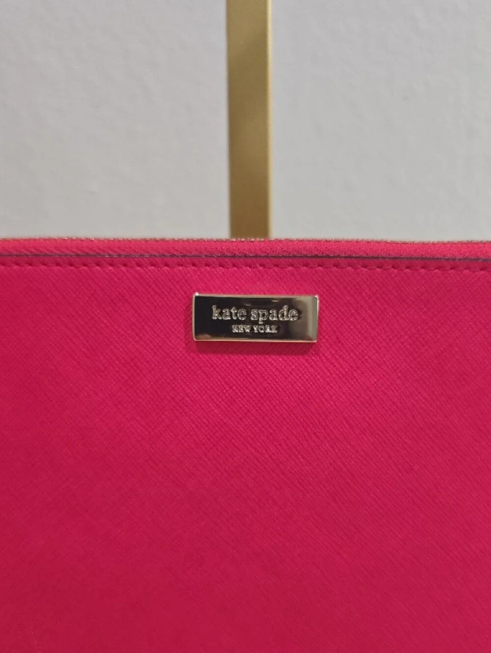 kate spade Bright Hot Pink Wristlet Clutch with Gold Hardware